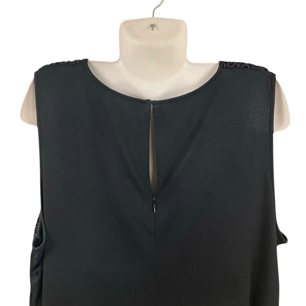 Talbots Women's Black Embroidered Lace Overlay Sleeveless Blouse SZ 3X - Picture 5 of 7